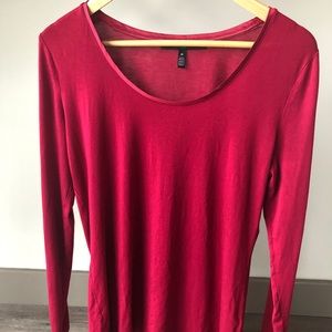 White House Black Market red long sleeve blouse